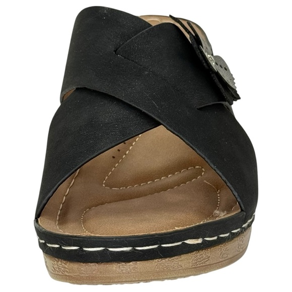 Good Choice Selly Black Womens Wedge Sandals Size 7.5M - Picture 6 of 11
